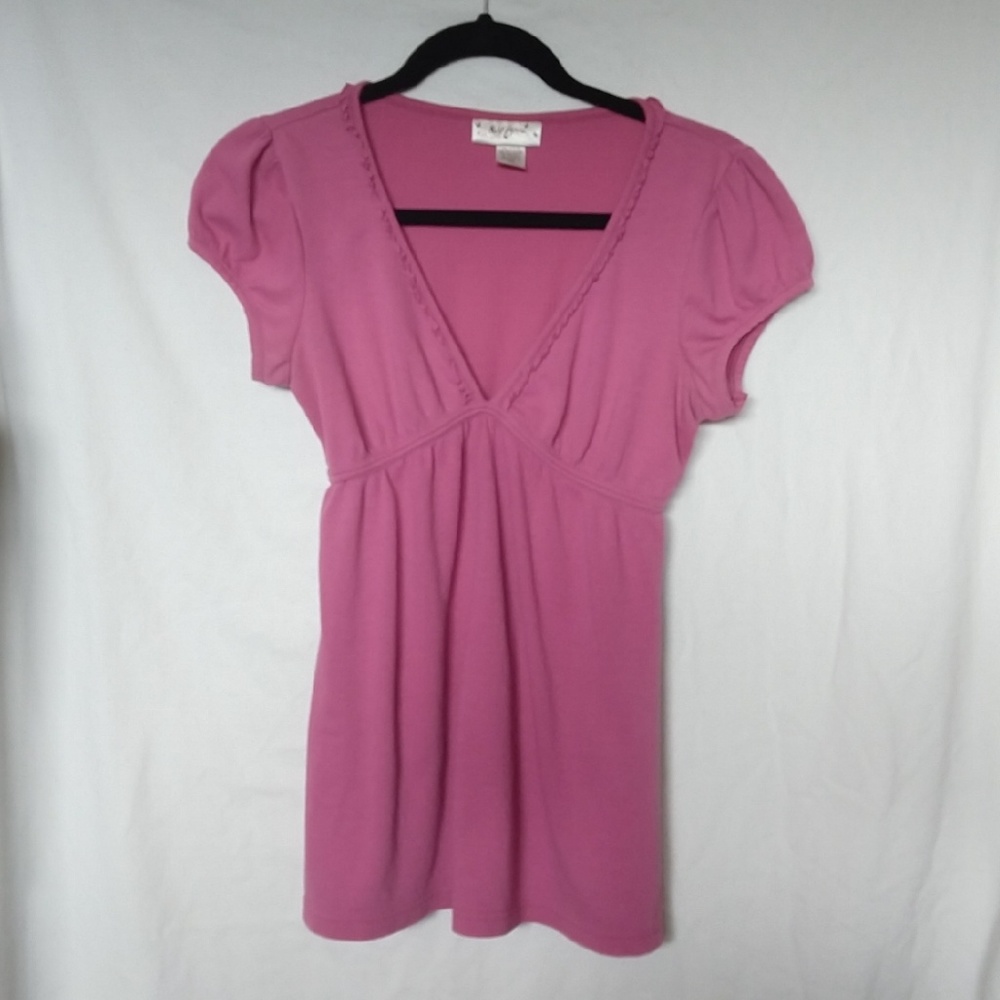 Junior's Med Self Esteem Pink Baby doll tunic top